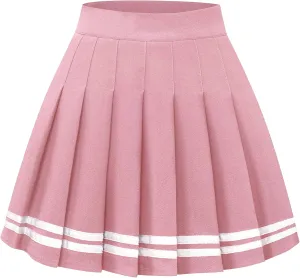 Pleated Skirts for Women Mini High Waist Skater Tennis Skirt A-line Cheerleader Skirt