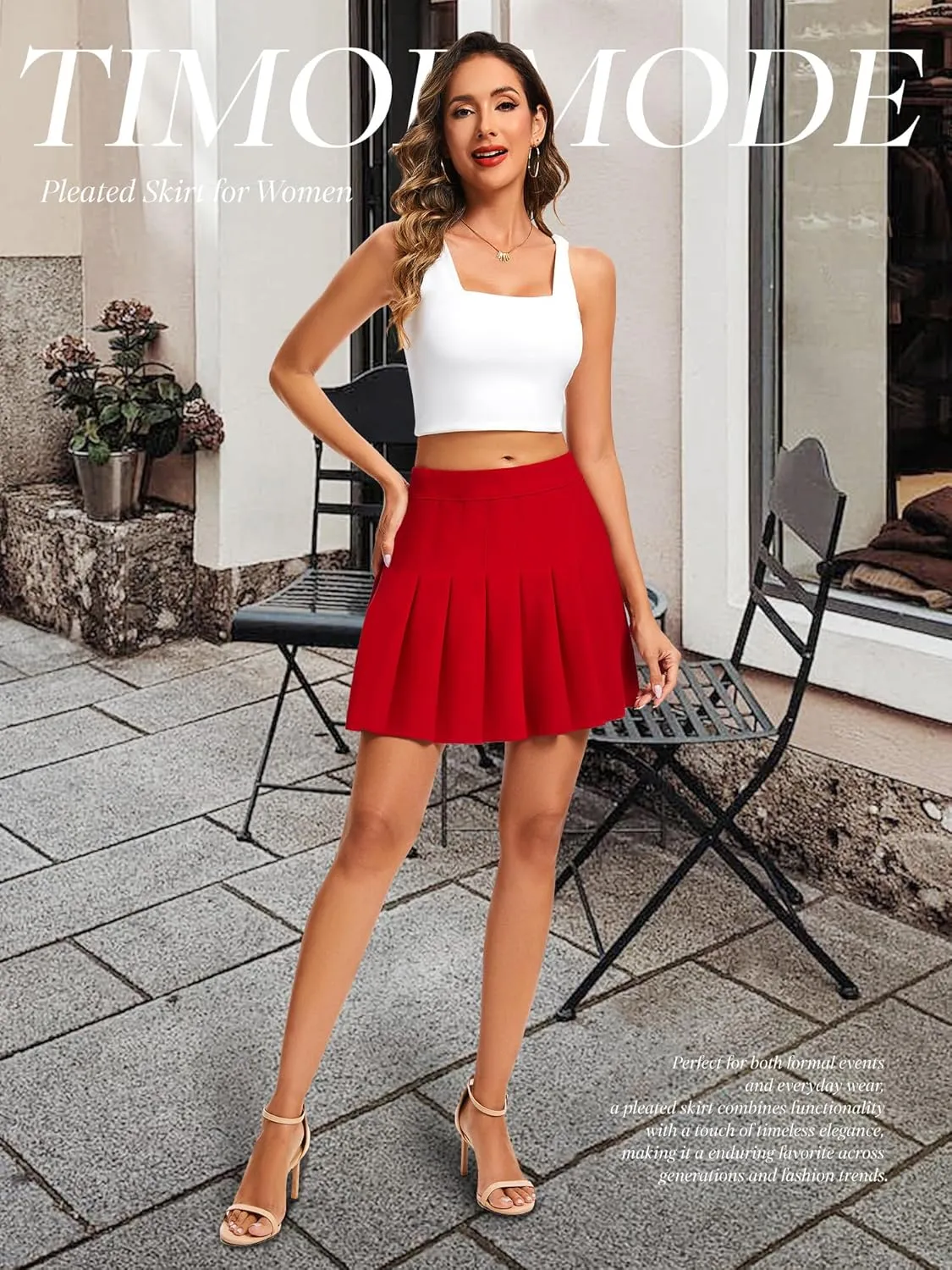 Pleated Skirts for Women Mini High Waist Skater Tennis Skirt A-line Cheerleader Skirt