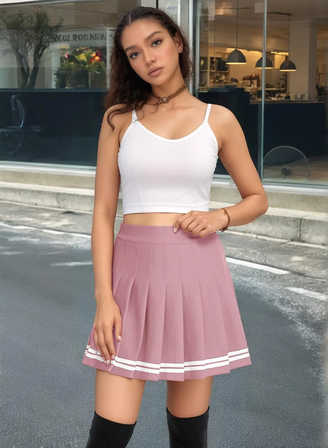 Pleated Skirts for Women Mini High Waist Skater Tennis Skirt A-line Cheerleader Skirt