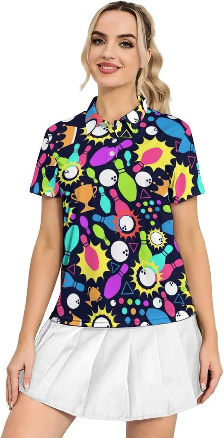 Polo Shirt for Women Performance Moisture Wicking Golf Shirt Quick Dry Short Sleeve Polo Shirt Casual Polo Shirt
