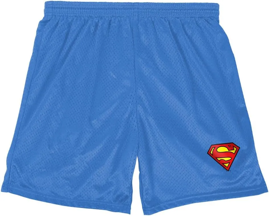 Popfunk Superman Shield Collection Mens Lined Mesh Shorts