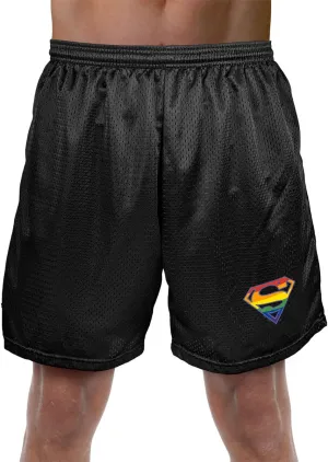 Popfunk Superman Shield Collection Mens Lined Mesh Shorts