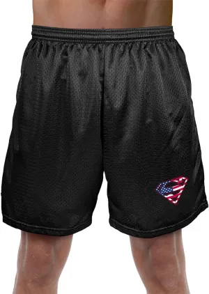 Popfunk Superman Shield Collection Mens Lined Mesh Shorts