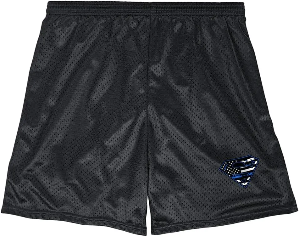 Popfunk Superman Shield Collection Mens Lined Mesh Shorts