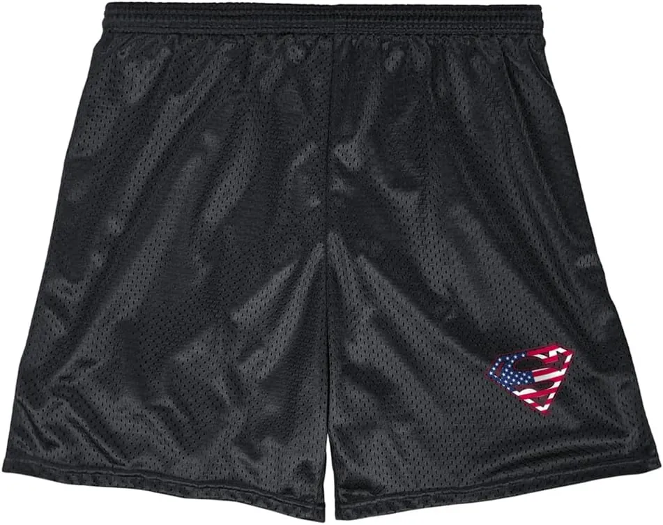 Popfunk Superman Shield Collection Mens Lined Mesh Shorts