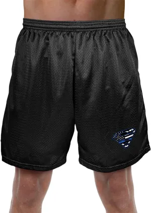 Popfunk Superman Shield Collection Mens Lined Mesh Shorts