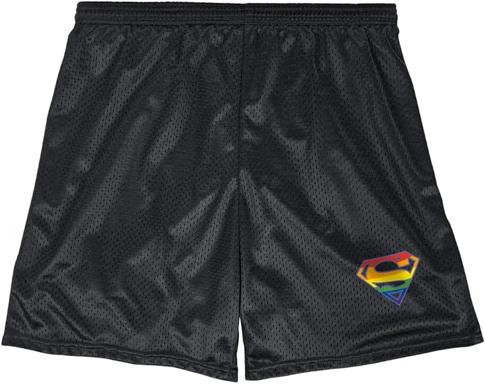 Popfunk Superman Shield Collection Mens Lined Mesh Shorts