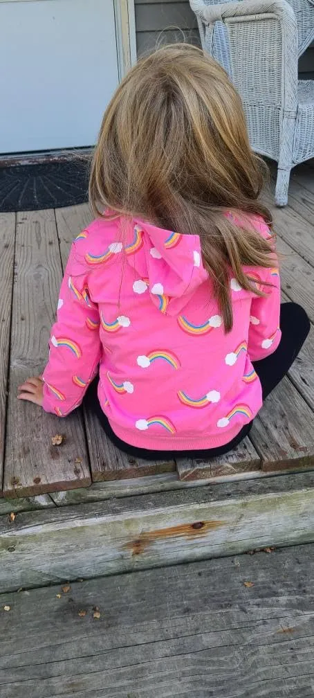 Popshion Toddler Girls Fleece Jackets Cotton Unicorn Hoodie Sweatshirt Fall Winter Zipper Coat Warm Hooded Sweater 2t-7t