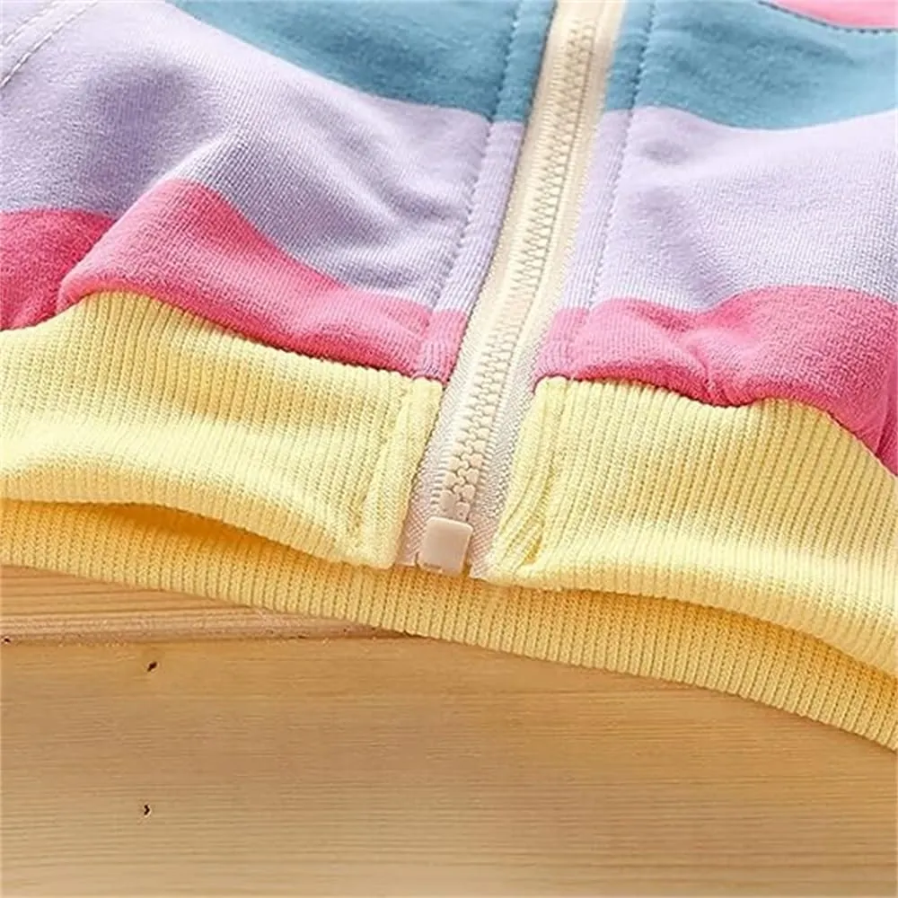 Popshion Toddler Girls Fleece Jackets Cotton Unicorn Hoodie Sweatshirt Fall Winter Zipper Coat Warm Hooded Sweater 2t-7t