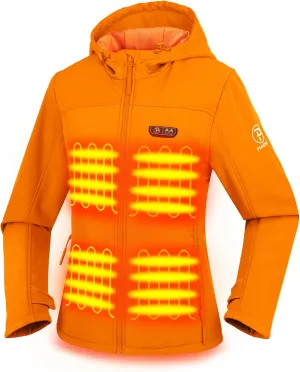 PTAHDUS Women's Heated Jackets 5 Heat Zones Battery Pack Included, with Hand Warmer Pocket