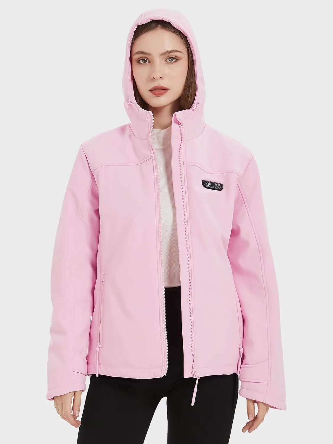 PTAHDUS Women's Heated Jackets 5 Heat Zones Battery Pack Included, with Hand Warmer Pocket