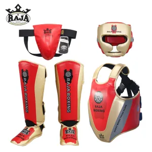 RAJA MUAY THAI BOXING MMA SPARRING PROTECTIVE GEAR SET JUNIOR Size S / M Iron Man Free Storage Bag