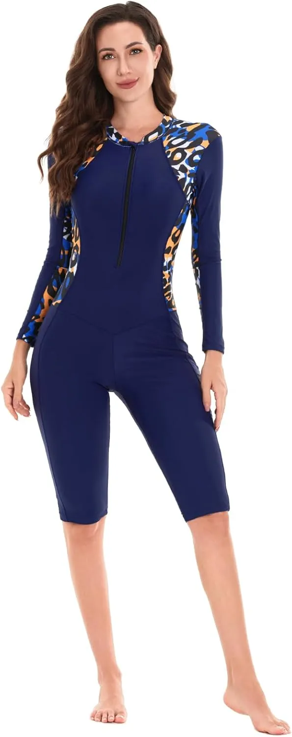 Rashguard Swimsuit for Women Short Sleeve One Piece Swimwear Sun Protection Surfing Bathing Suit Wetsuit UPF 50 