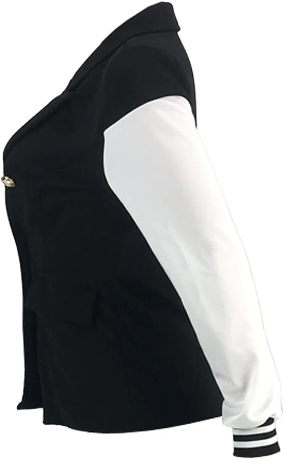 Recious Womens Long Sleeve Lapel Deep V Neck Paneled Double Breasted Blazer Coat Jackets