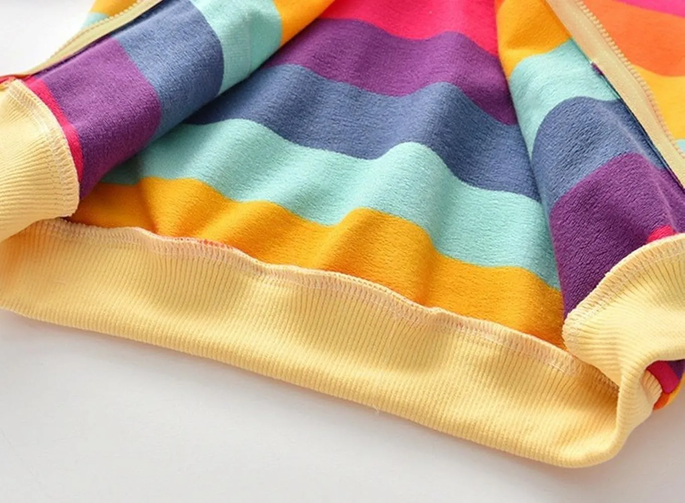 RETSUGO Girls Zip Up Hoodie Jacket Toddler Unicorn Rainbow Sweatshirt Kids Hooded Coat Casual Outerwear Size 2-7 Years