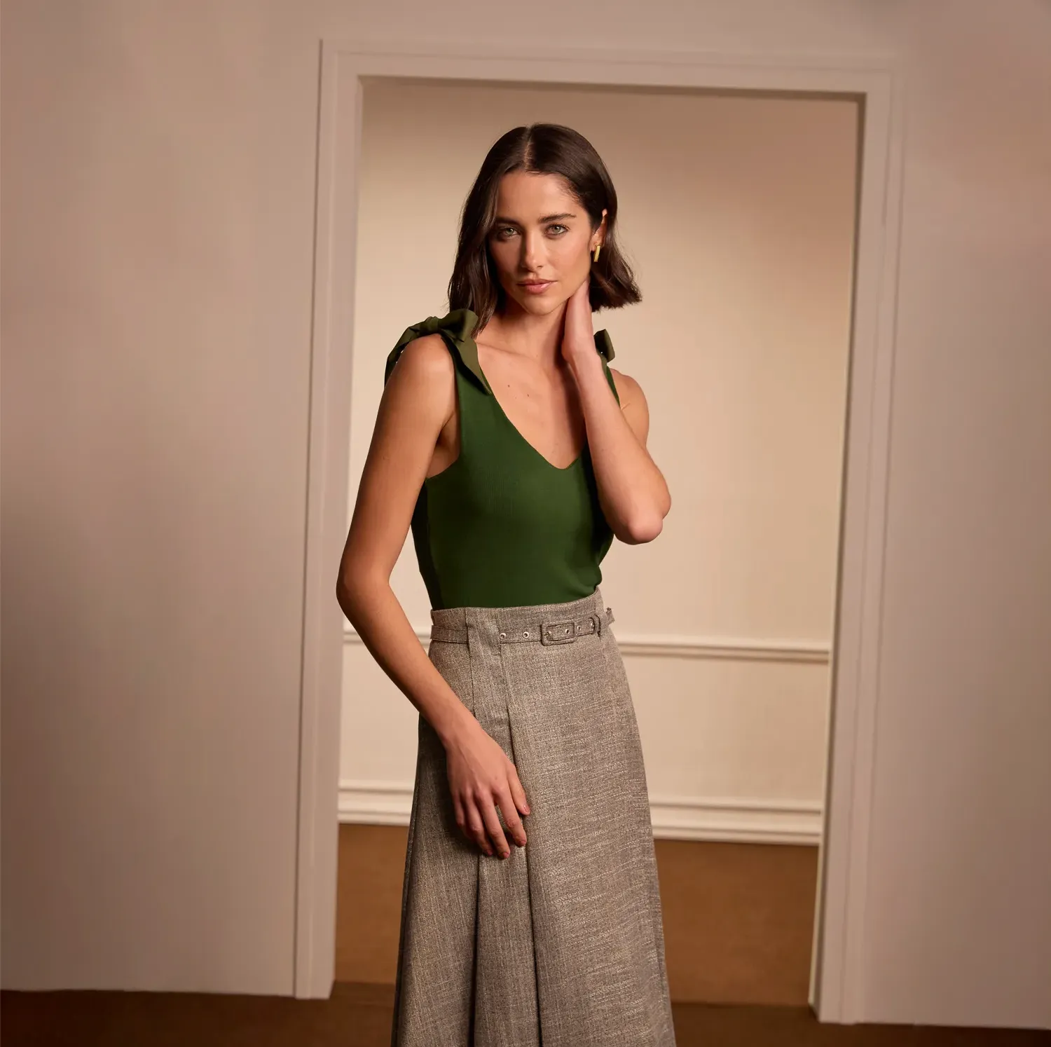 Ribbed Tank Top Bow