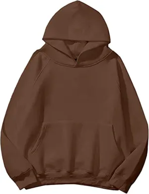 SAFRISIOR Oversized Hoodies for Women and Men Couples Fleece Basic Solid Hooded Sweatshirt Pullover Jackets
