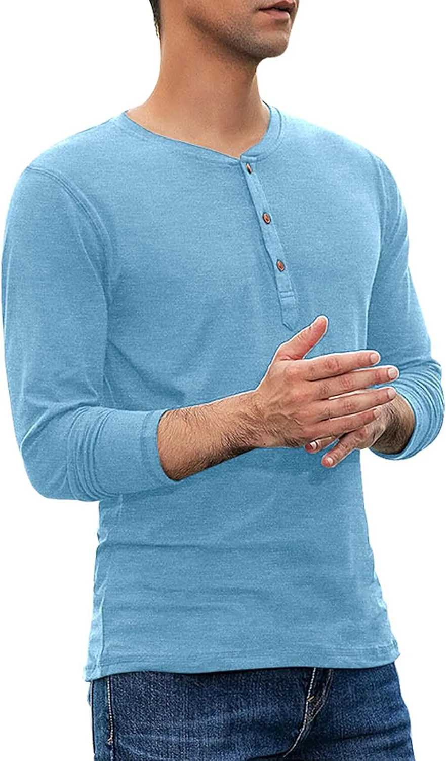 Sailwind Mens Henley Long Sleeve T-Shirt Cotton Casual Shirt