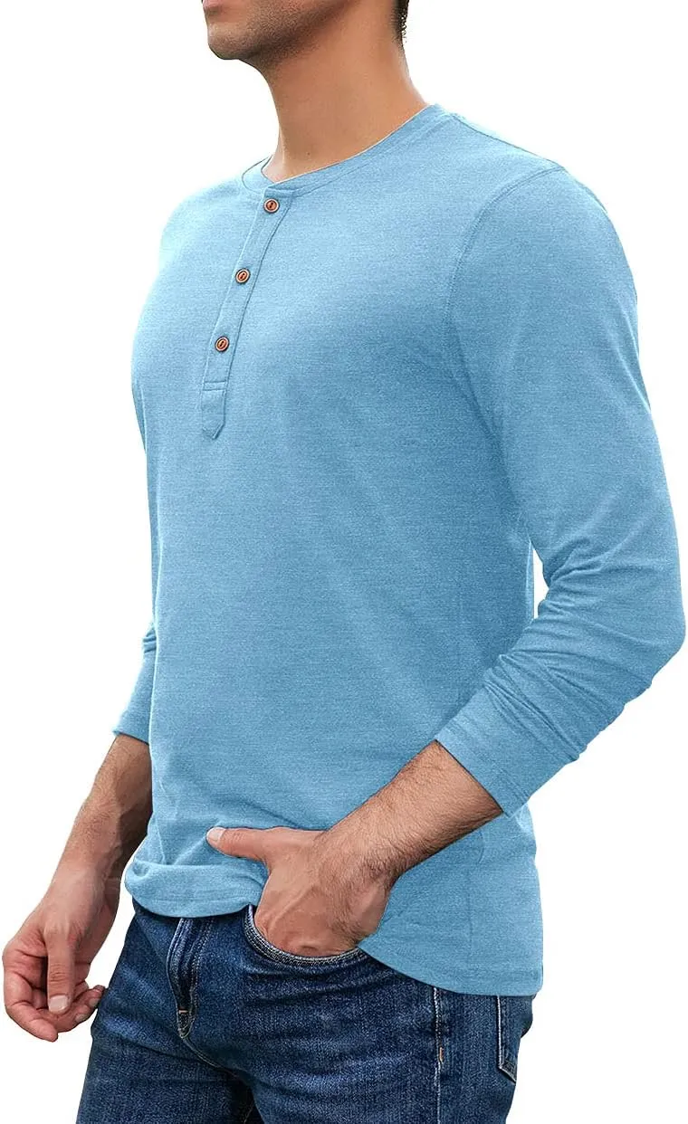 Sailwind Mens Henley Long Sleeve T-Shirt Cotton Casual Shirt