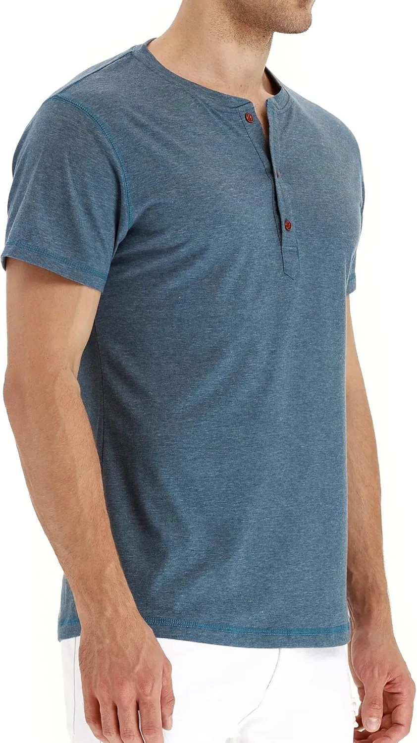 Sailwind Mens Henley Short Sleeve T-Shirt Cotton Casual Shirt