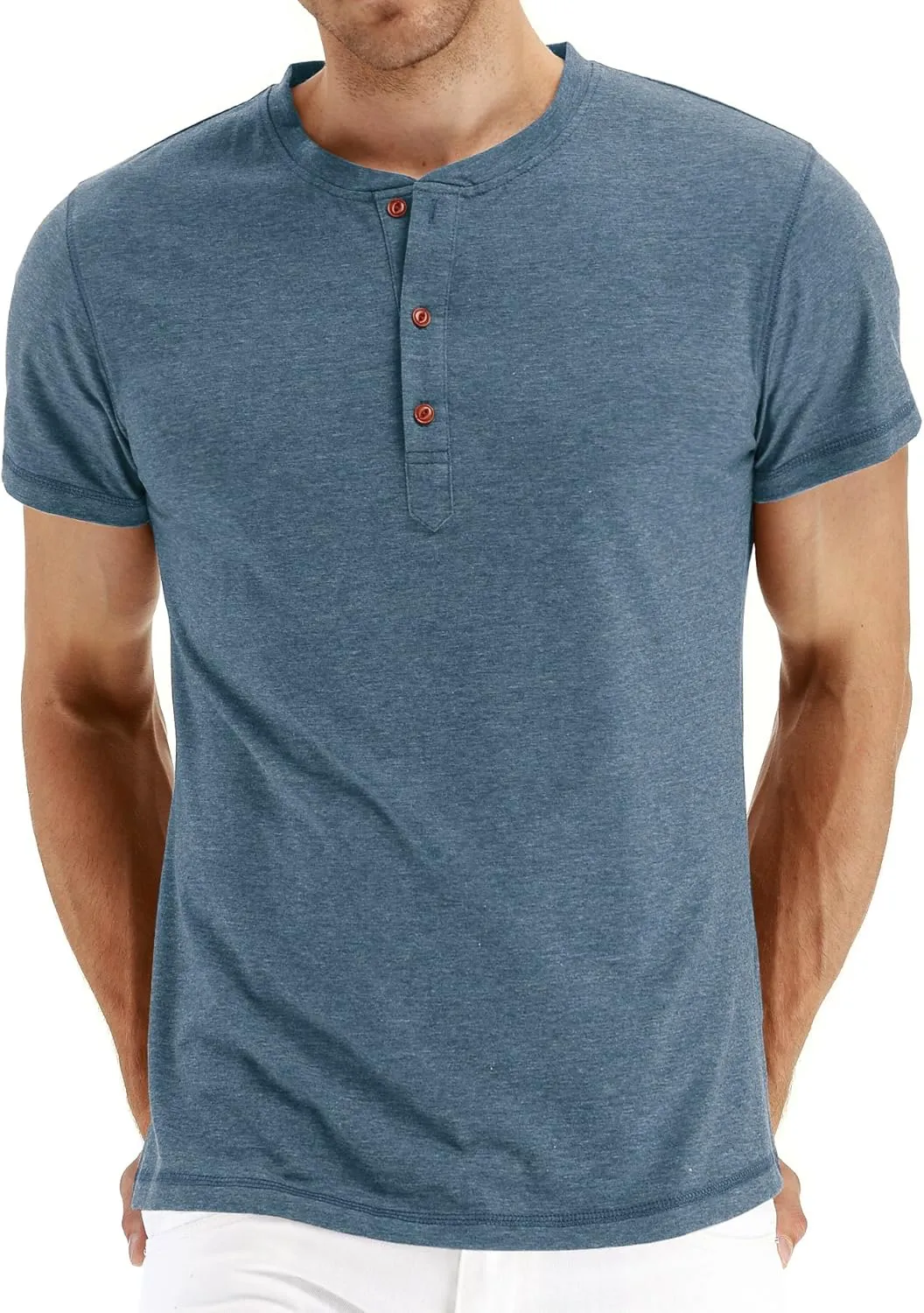 Sailwind Mens Henley Short Sleeve T-Shirt Cotton Casual Shirt