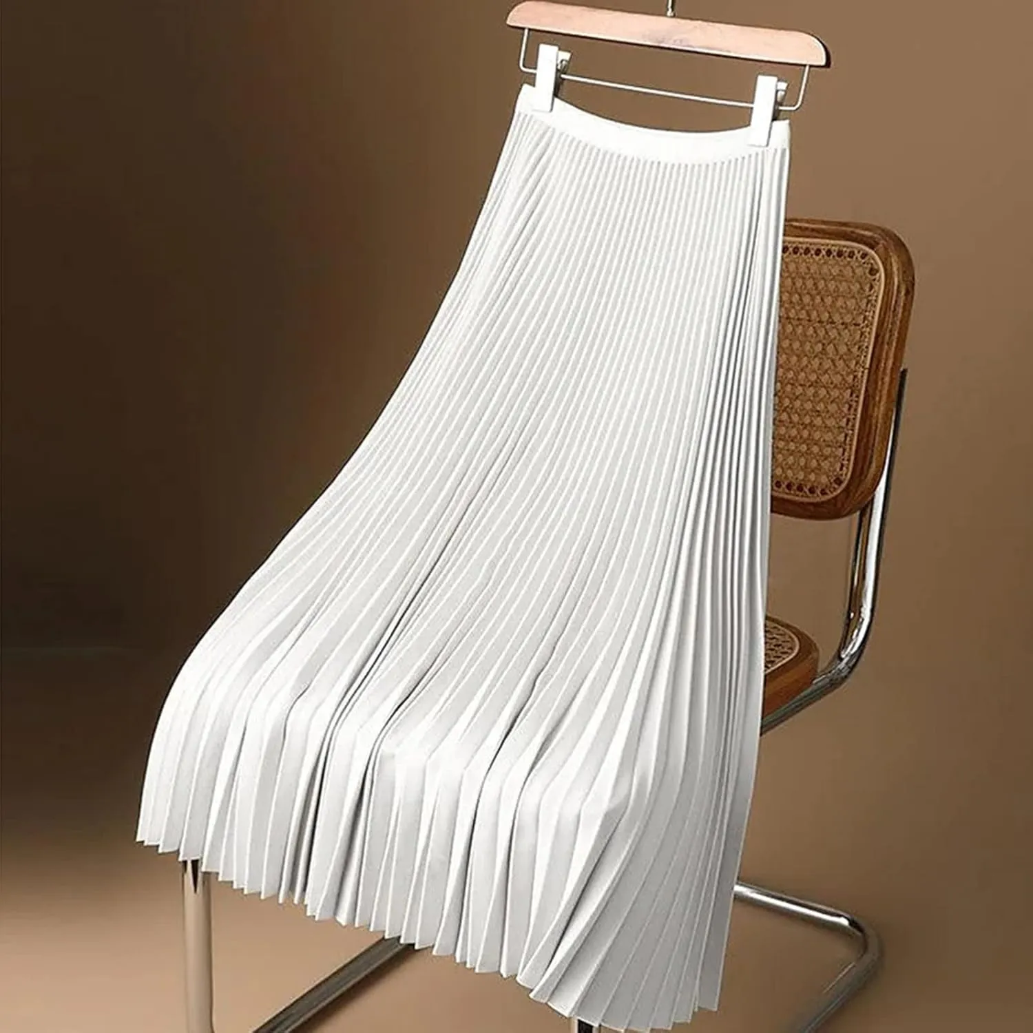 Satin Skirts for Women Silk Soft Smooth Skirt Solid Color Ruched Comfort Skirt Flowy Swing Stretch Skirts