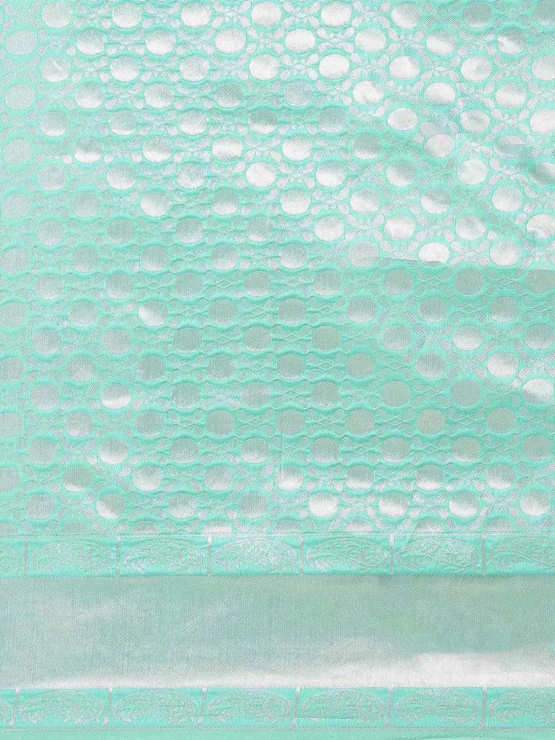 Sea Green Woven Design Art Silk Saree