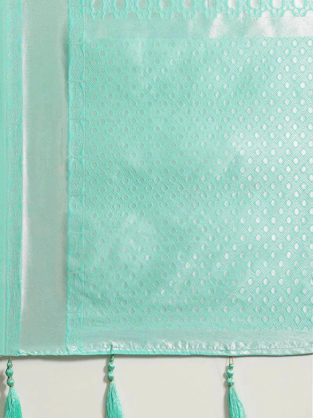 Sea Green Woven Design Art Silk Saree