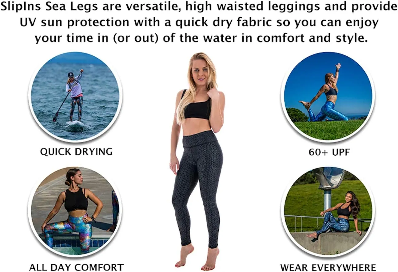 Sea Legs Sun Protective Leggings with 60  UPF Protection - for Yoga Surfing Swim Diving Snorkeling Water Sports
