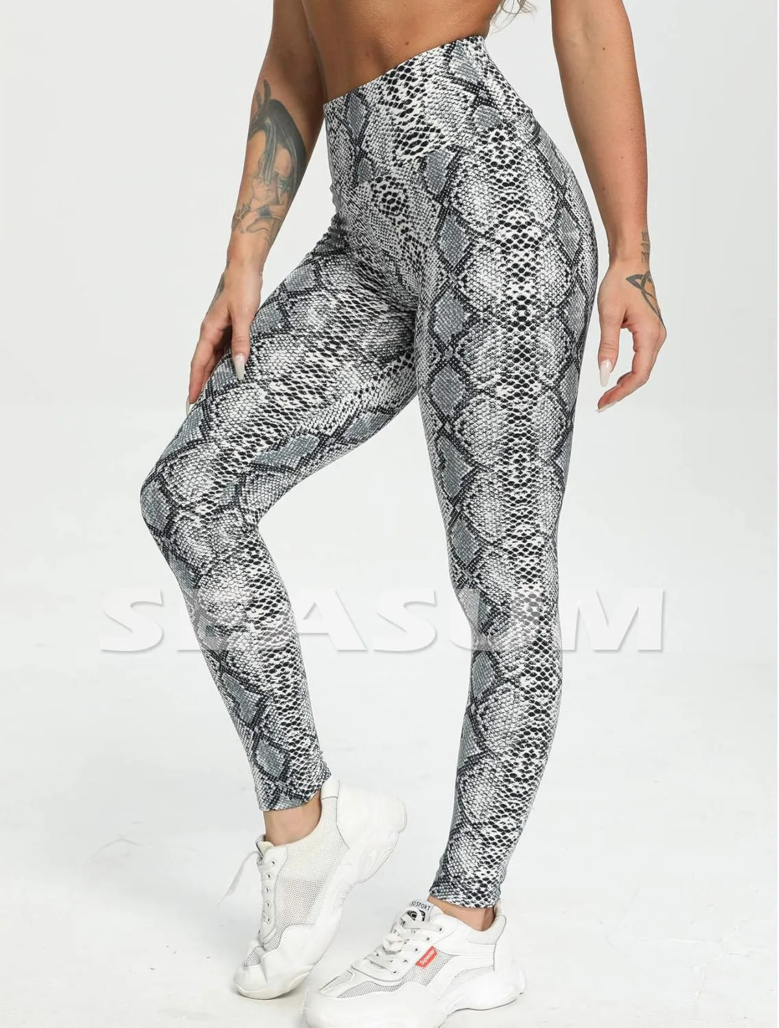SEASUM Women Scrunch Butt Leggings High Waisted Ruched Yoga Pants Workout Butt Lifting