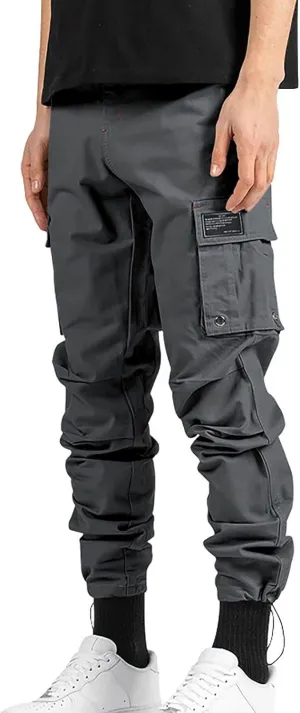 SGASY Mens Cargo Pants Water Resistant Relaxed Fit Hiking Work Pants Multi Pockets Ripstop Flex Baggy Camo Tactical Pants