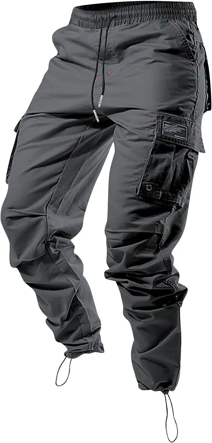 SGASY Mens Cargo Pants Water Resistant Relaxed Fit Hiking Work Pants Multi Pockets Ripstop Flex Baggy Camo Tactical Pants