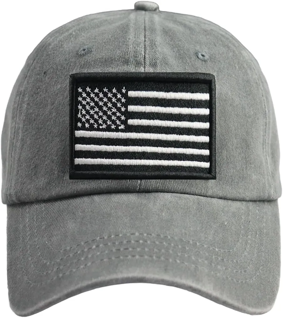 SHANVANKE American Flag Baseball Cap, Cotton Adjustable Embroidered US Baseball Cap for Men Women