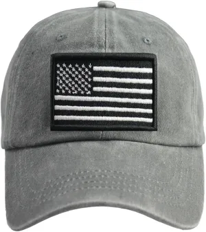 SHANVANKE American Flag Baseball Cap, Cotton Adjustable Embroidered US Baseball Cap for Men Women