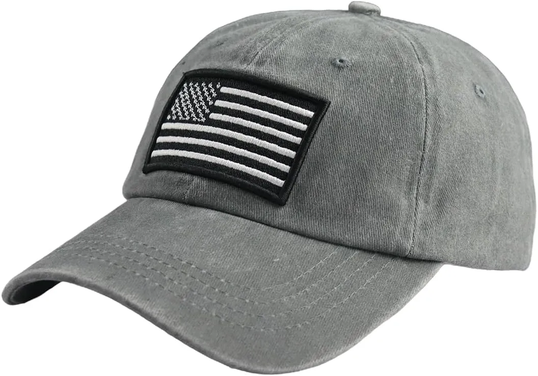 SHANVANKE American Flag Baseball Cap, Cotton Adjustable Embroidered US Baseball Cap for Men Women