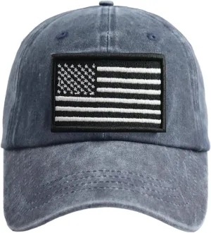 SHANVANKE American Flag Baseball Cap, Cotton Adjustable Embroidered US Baseball Cap for Men Women