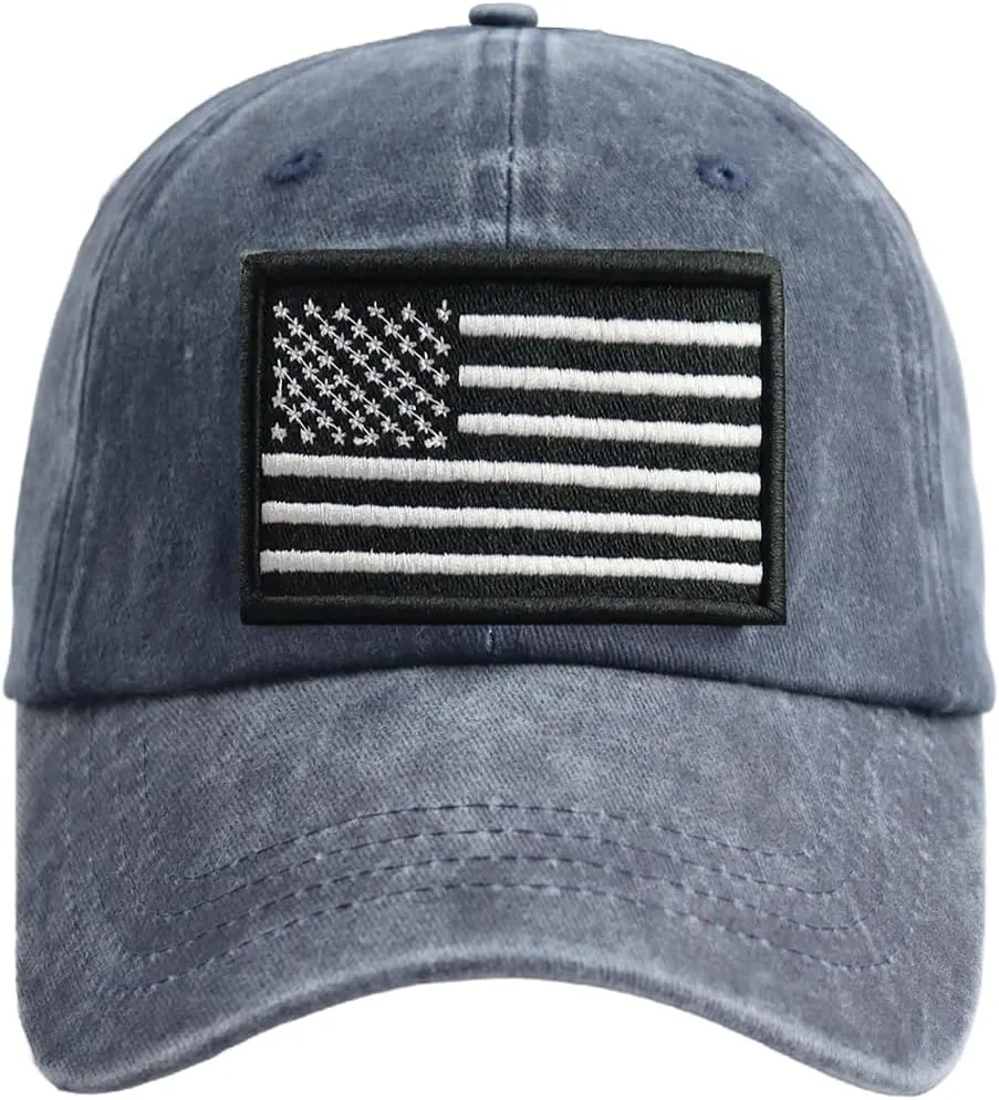 SHANVANKE American Flag Baseball Cap, Cotton Adjustable Embroidered US Baseball Cap for Men Women