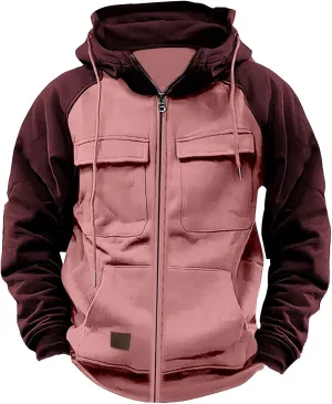 SHAOBGE Tactical Hoodies for Men 2024 Quater-Zip Pullover Vintage Sweatshirt Casual Long Sleeve Cargo Hoodies with Pocket