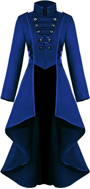 SIAEAMRG Renaissance Steampunk Tailcoat Halloween Costumes for Women, Victorian Medieval Pirate Vampire Gothic Jackets