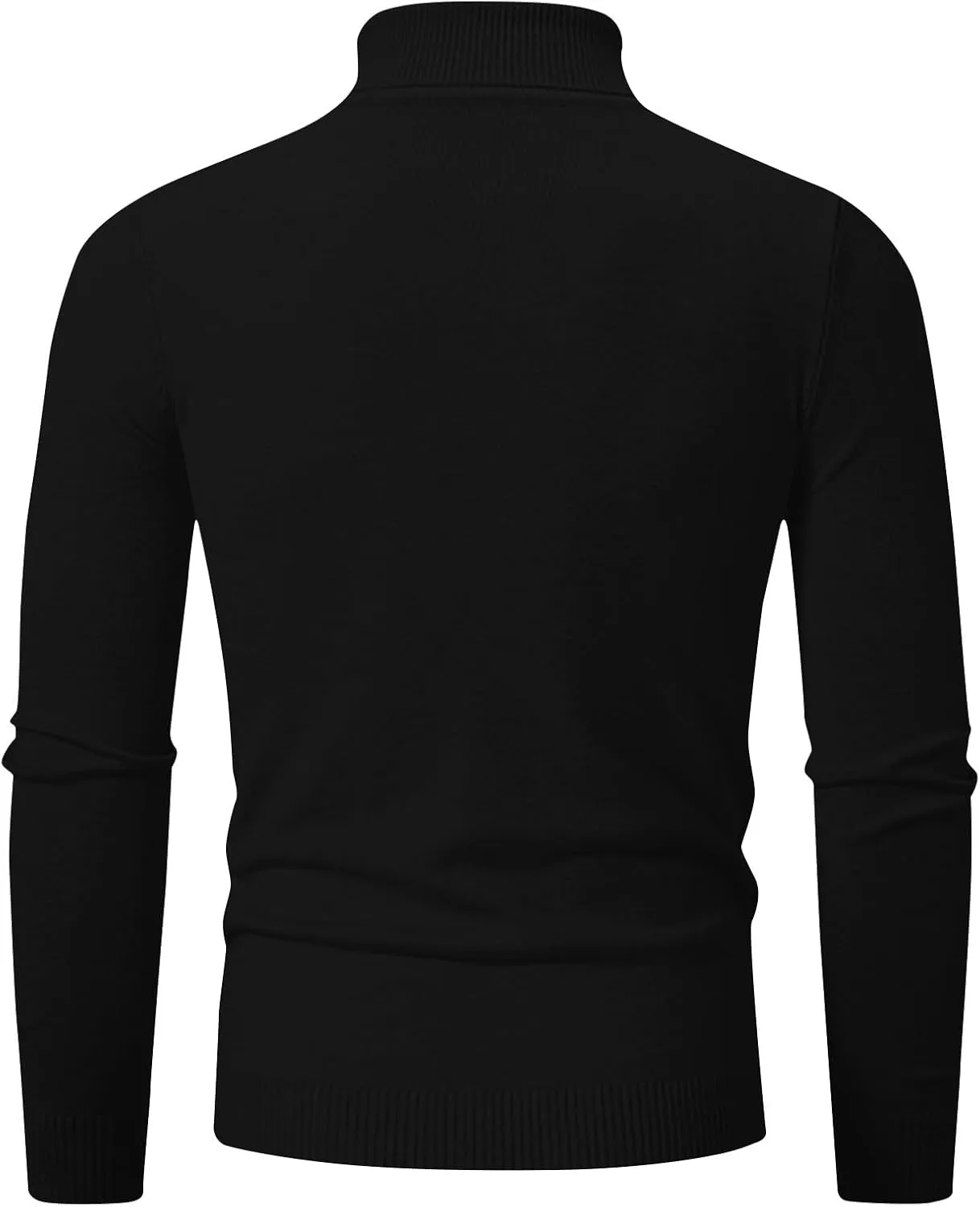 Sinzelimin Men Turtleneck Sweaters Winter Fashion Solid Button Design Long Sleeves Knitwear Sweater Fall Ribbed Knit Pullover