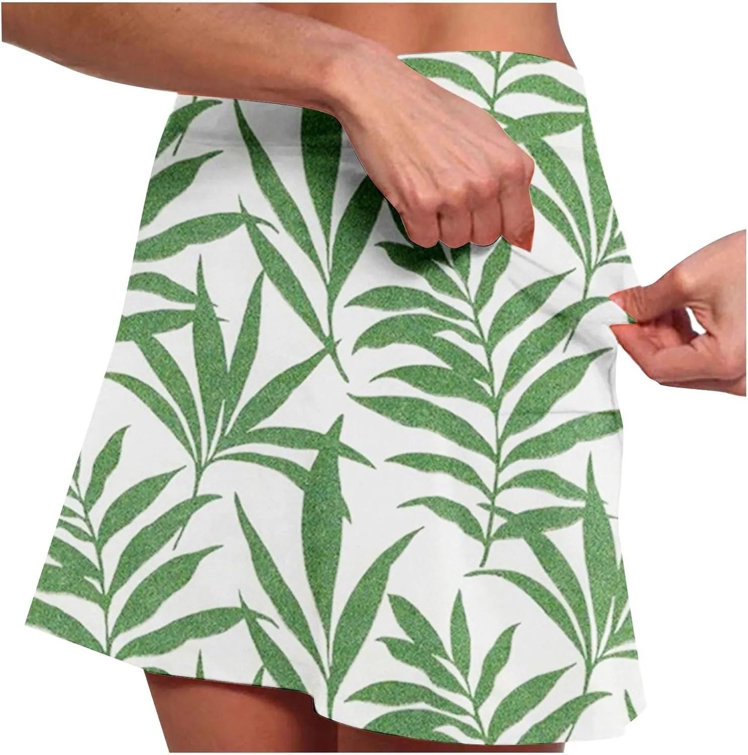 Skorts for Women Summer Tennis Elastic High Waisted Floral Printed Gym Skirts Comfort Trendy Lightweight Running Shorts