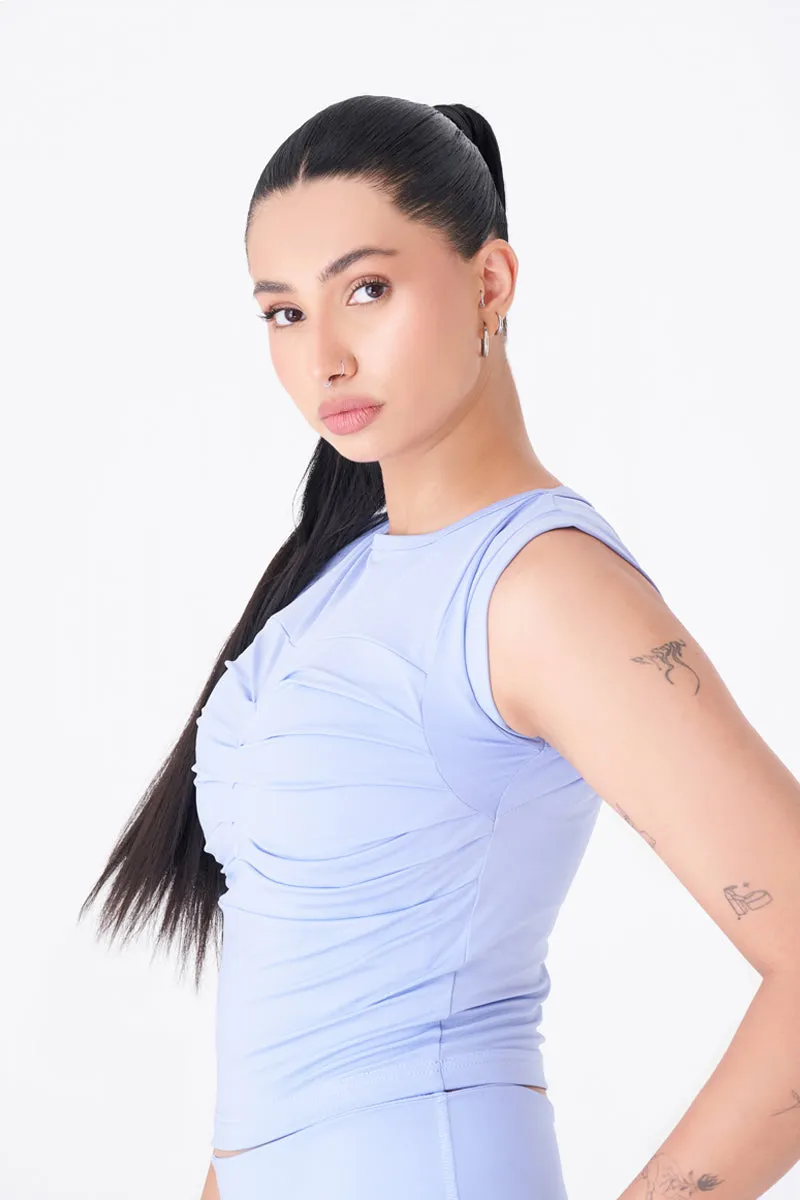 Sleek and Stylish Sky Blue Gym Top for Women