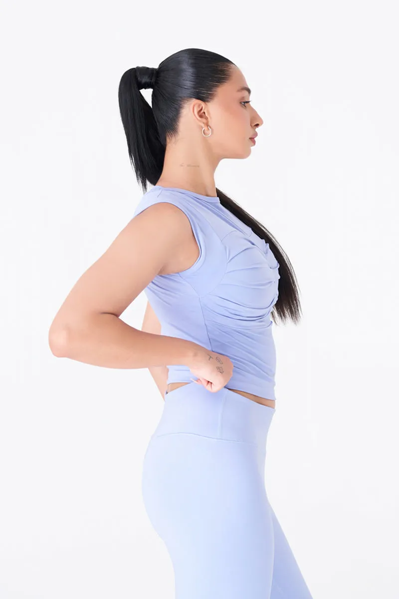 Sleek and Stylish Sky Blue Gym Top for Women