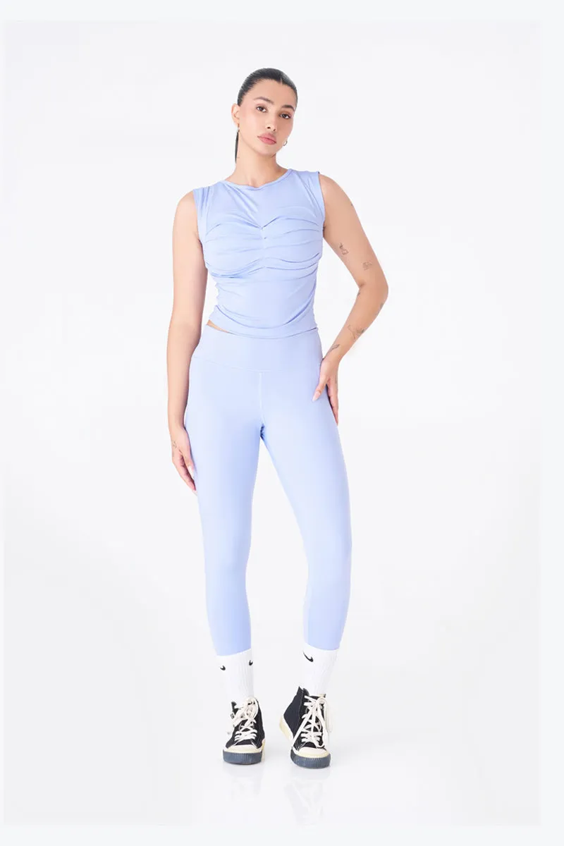 Sleek and Stylish Sky Blue Gym Top for Women