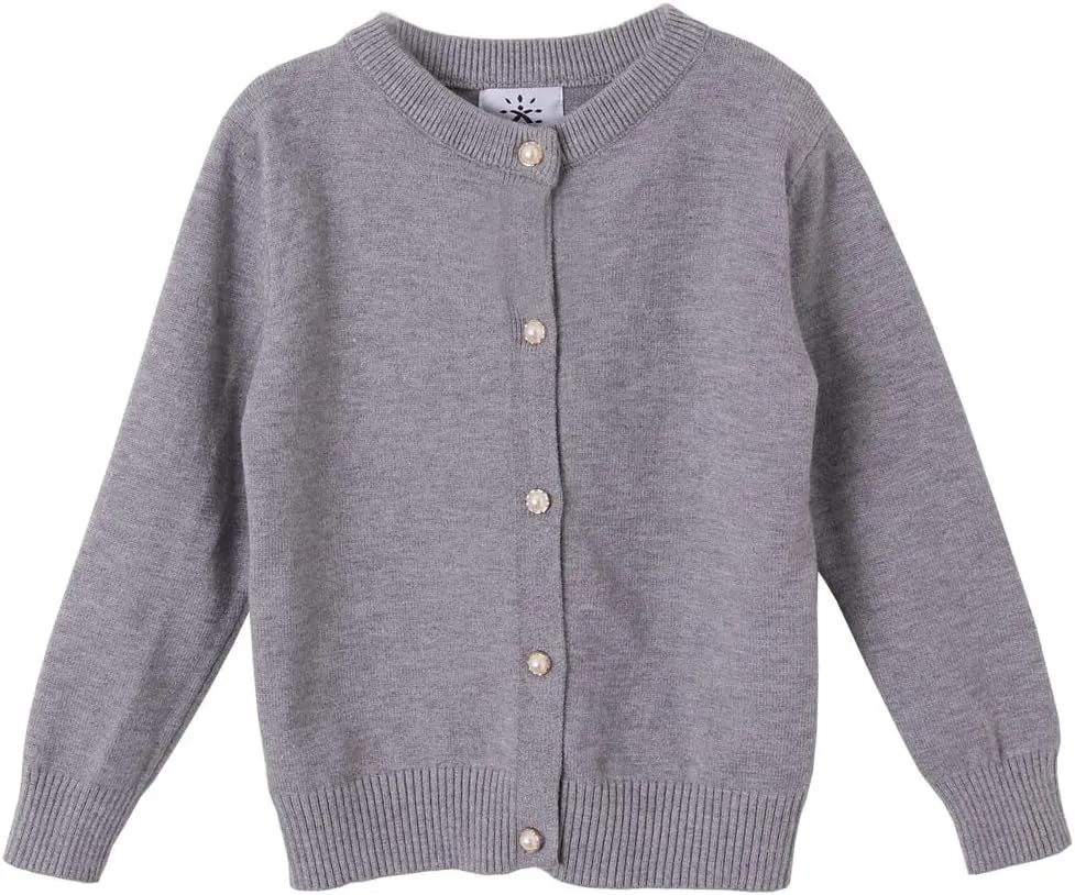 SMILING PINKER Girls Cardigan Sweater School Uniforms Button Long Sleeve Knit Tops