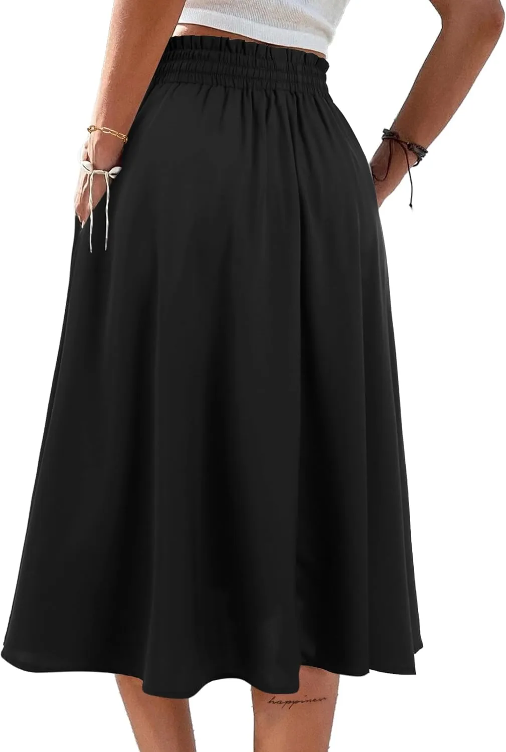 SOFIA'S CHOICE Skirts for Women Midi Length A Line Swing Flowy Skirt with Pockets