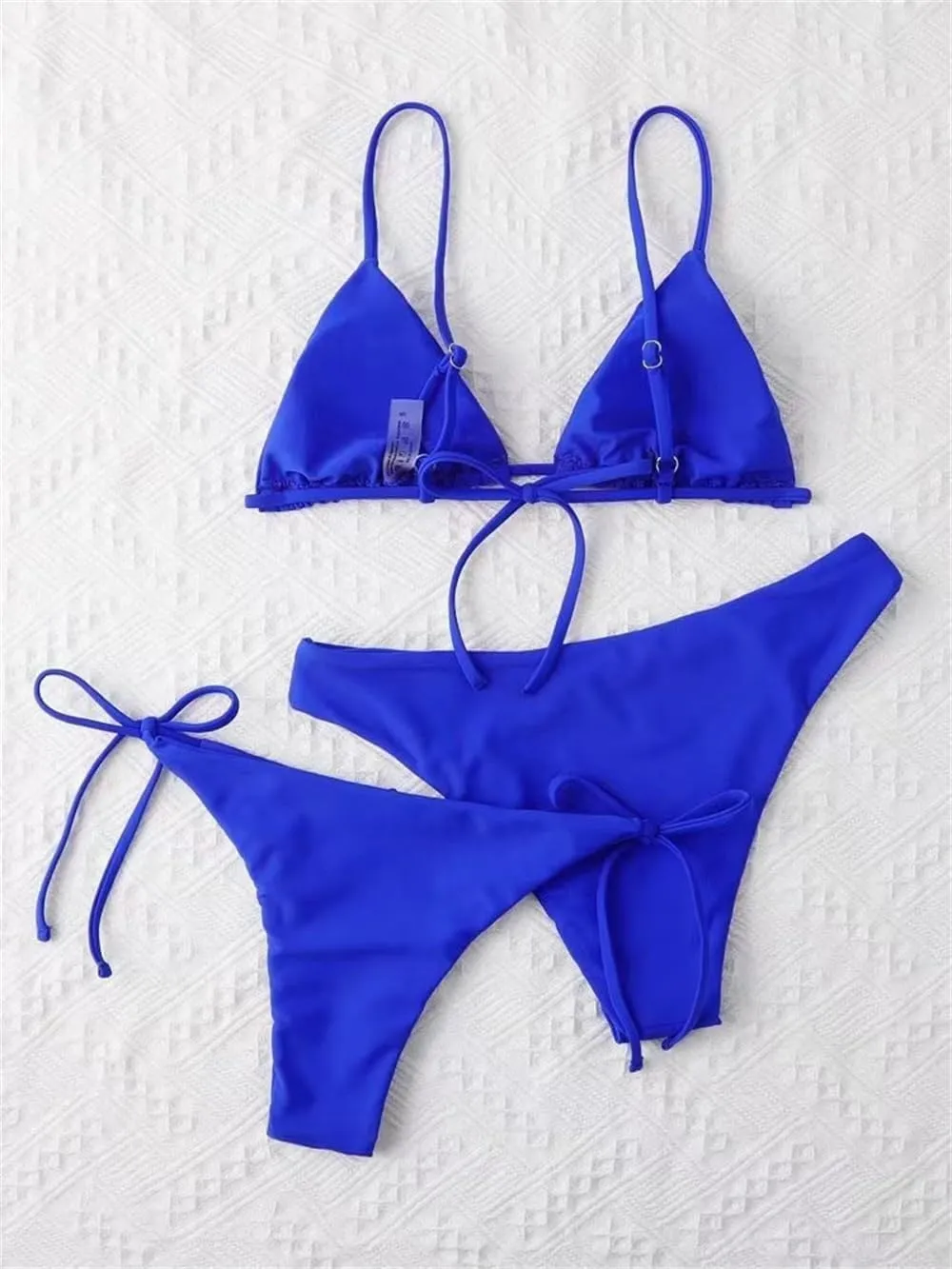 Sorrica Women's 3 Piece String Bikini Set Triangle Thong Swimsuits Beach Bathing Suit Set