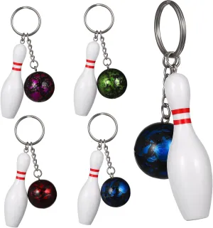 Sosoport Cute Keychains for Bowling Lovers Simulation Bowling Keychain Bag Decor Ring Attachment