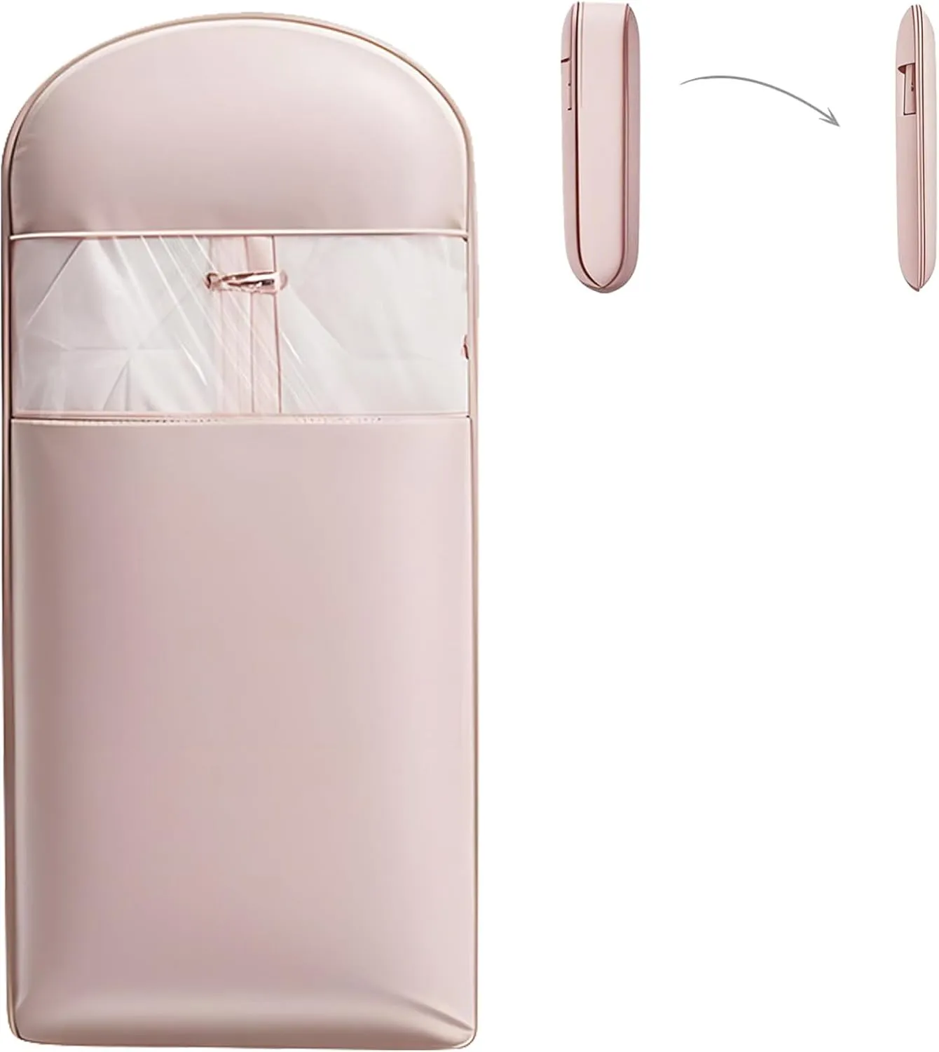 Space Saving Hanging Garment Bag with Self Compression Zipper, 51" Space Saving Garment Bag for Clothing (Pink,XL)
