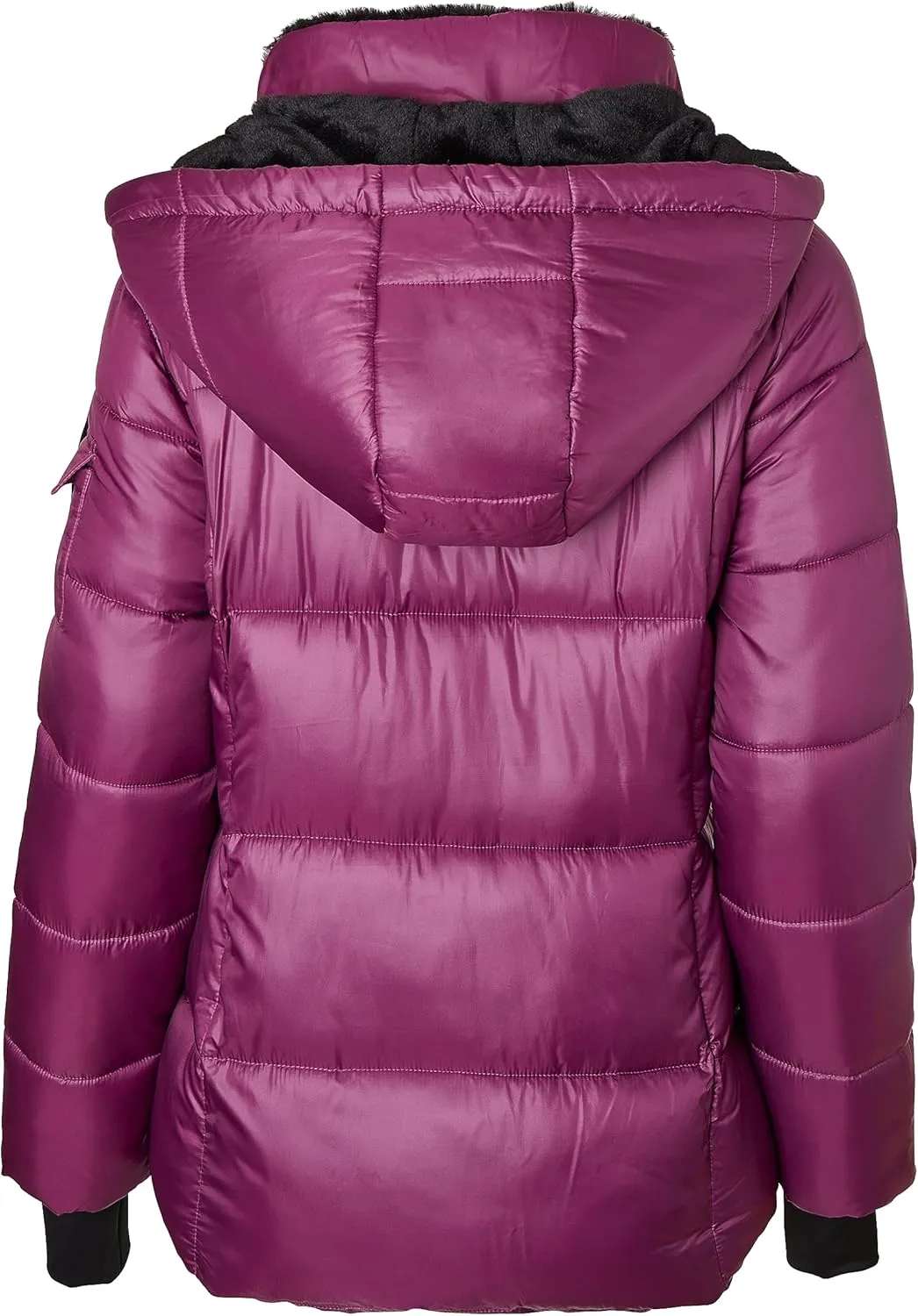 Sportoli Womens Winter Coat Hooded Plush Lined Quilted Warm Zip Up Puffer Jacket